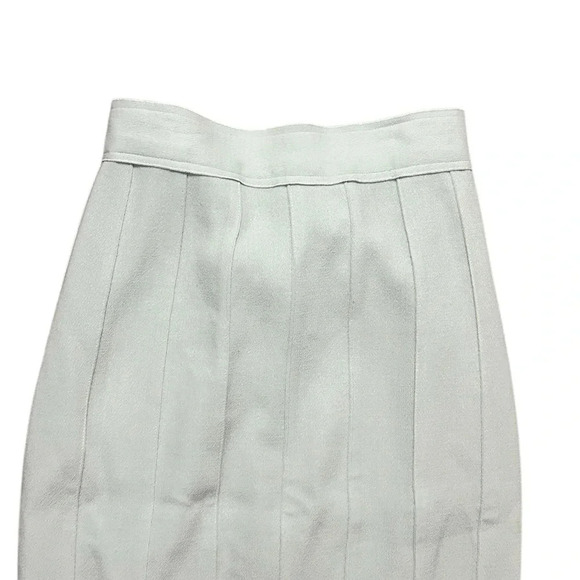 Designer Amelia Toro Mint Green Wool Pencil Skirt Size 4 - Picture 2 of 5